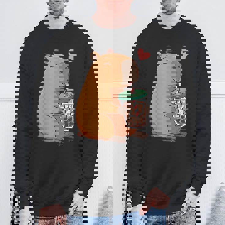 かわいい カピバラ ドリンク バブルティー カワイイ Capy Lover キッズ ガールズ スウェットシャツ 高齢者への贈り物