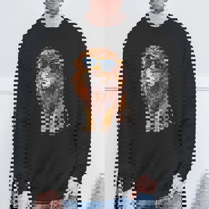 かわいい ライオン キッズ レディース メンズ スウェットシャツ 高齢者への贈り物