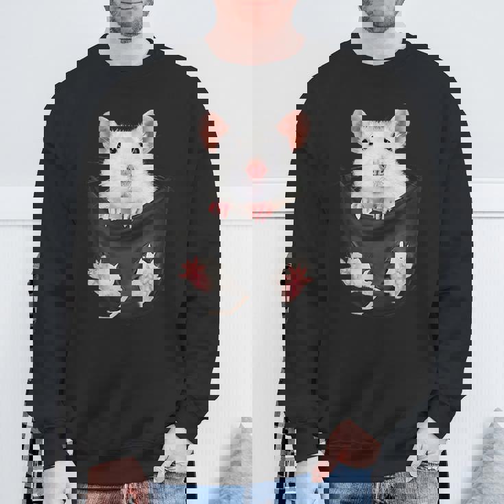 かわいいねずみポケットネズミ好き スウェットシャツ 高齢者への贈り物