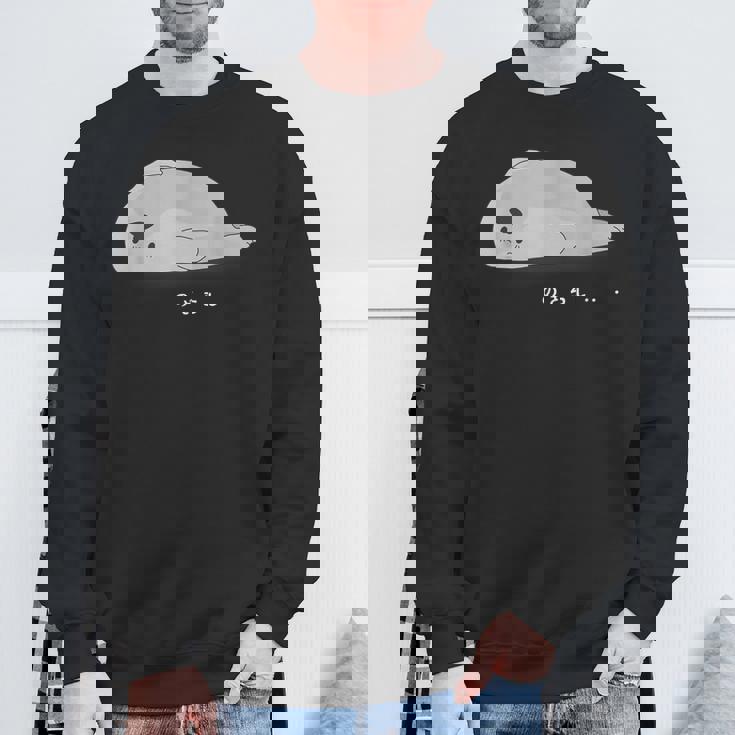 かわいいアザラシ、ノザラシ、面白 スウェットシャツ 高齢者への贈り物