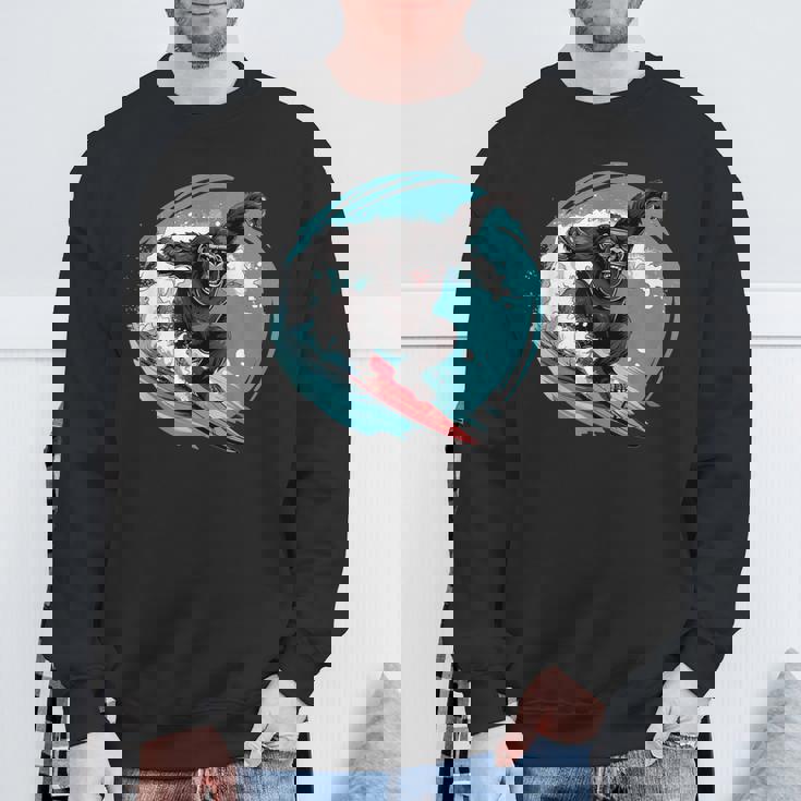 かわいいゴリラサーフィン スウェットシャツ 高齢者への贈り物