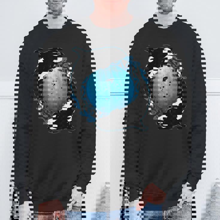 かわいいシャチキラークジラ スウェットシャツ 高齢者への贈り物