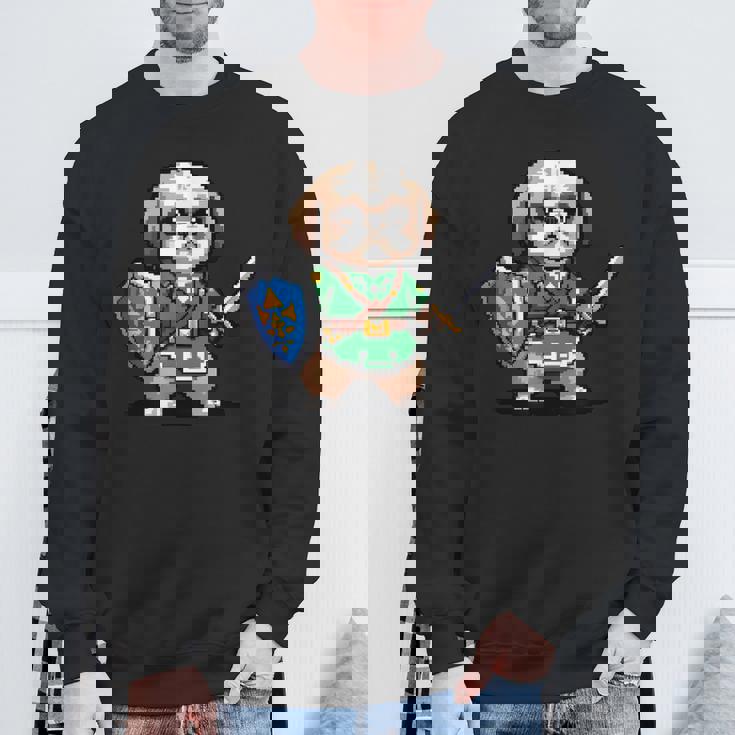 かわいいシーズー犬 レトロビデオゲームキャラクター スウェットシャツ 高齢者への贈り物