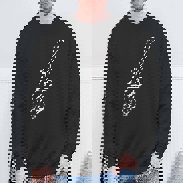 かわいいノートギターの形 スウェットシャツ 高齢者への贈り物