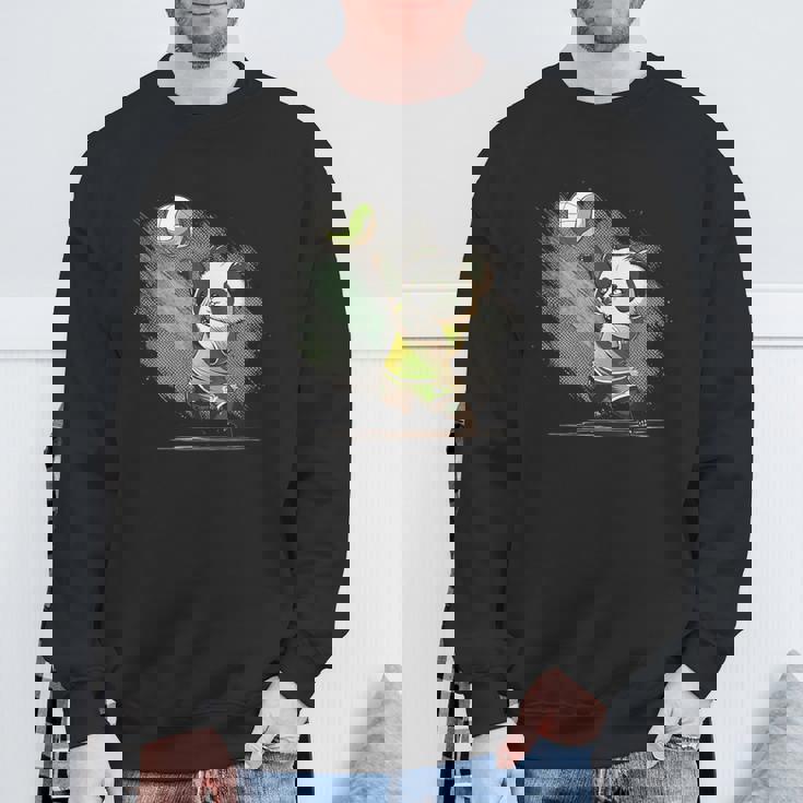 かわいいバレーボール・パンダ スウェットシャツ 高齢者への贈り物