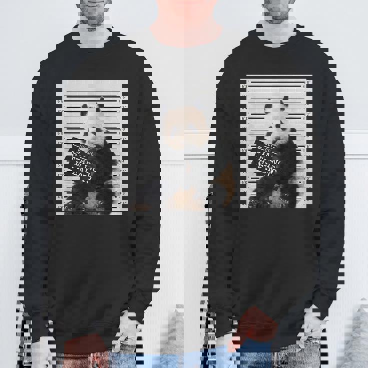 かわいいパンダの顔写真 犯罪者パンダ スウェットシャツ 高齢者への贈り物