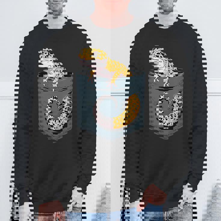 かわいいヒョウゲッコ トカゲ爬虫類 ヒョウ ヤモリのお父さん用 スウェットシャツ 高齢者への贈り物