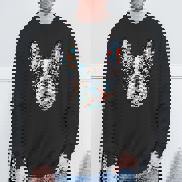 かわいいフレンチブルドッグ 子犬 犬 ラブ スウェットシャツ 高齢者への贈り物