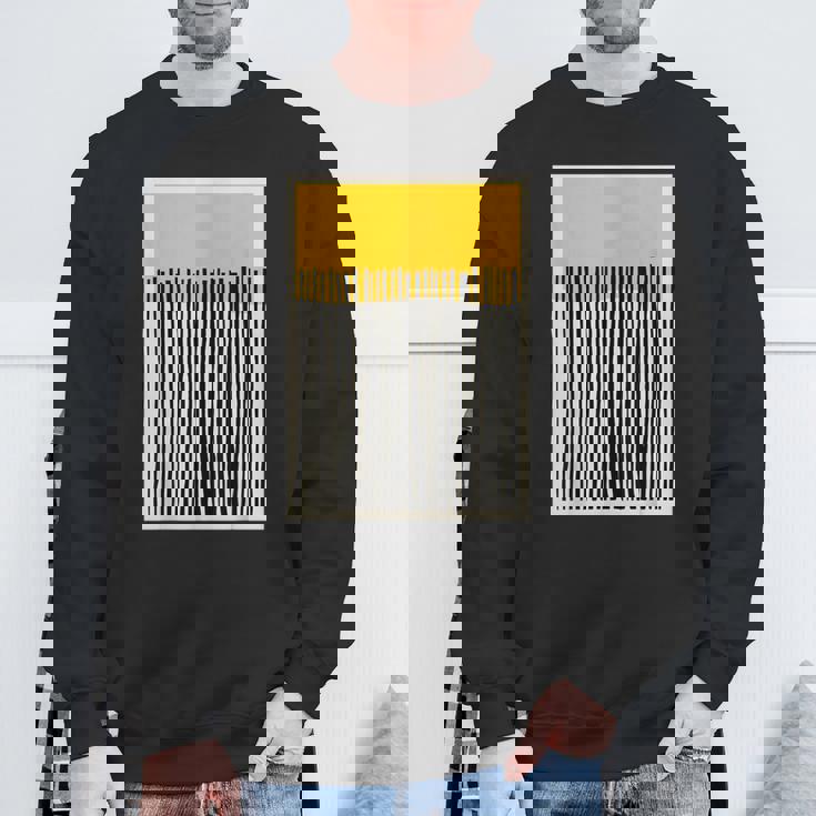 かわいいボーホーシックミニマリスト イエローベージュ ブラックラインストライプ スウェットシャツ 高齢者への贈り物