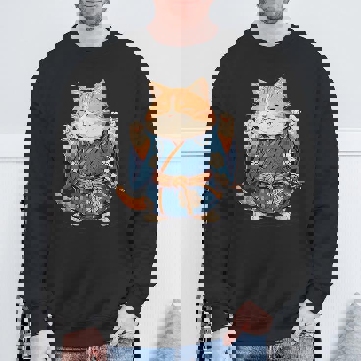 かわいいマワシ相撲帯猫ちゃんの力士 スウェットシャツ 高齢者への贈り物