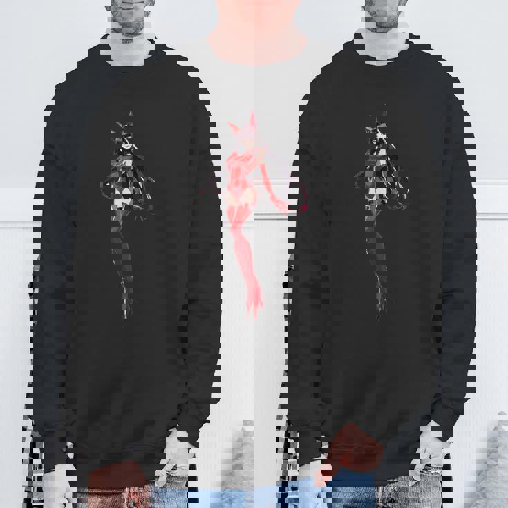 かわいい和風和風赤と黒 スウェットシャツ 高齢者への贈り物