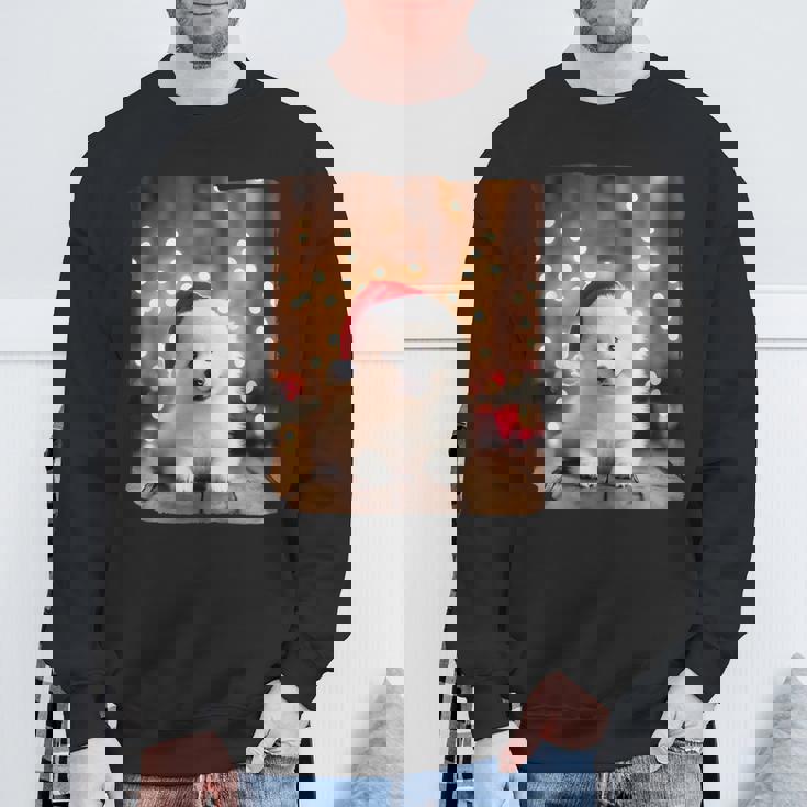 かわいい子犬の動物のクリスマス–サモエド犬のグラフィック スウェットシャツ 高齢者への贈り物