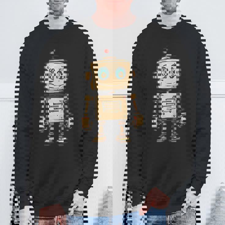 かわいい小さなロボット、ビンテージキッズロボット スウェットシャツ 高齢者への贈り物