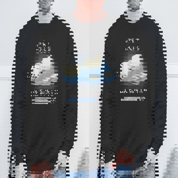 かわいい怠け者のシロクマの冬眠 スウェットシャツ 高齢者への贈り物