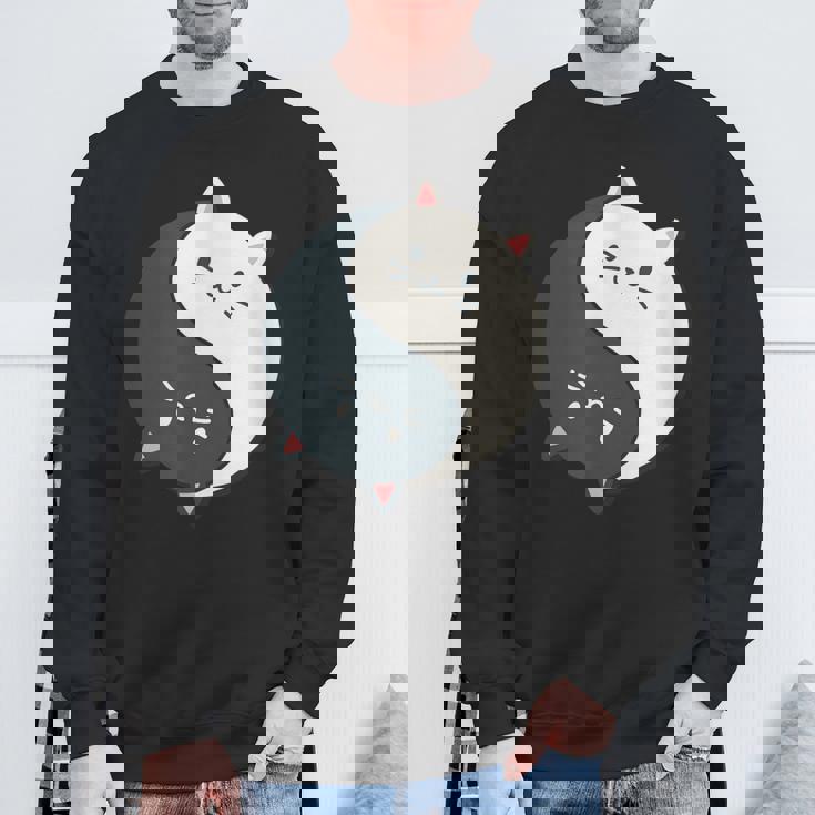 かわいい猫と一緒に陰陽師のサイン I Karma Yoga Cat スウェットシャツ 高齢者への贈り物