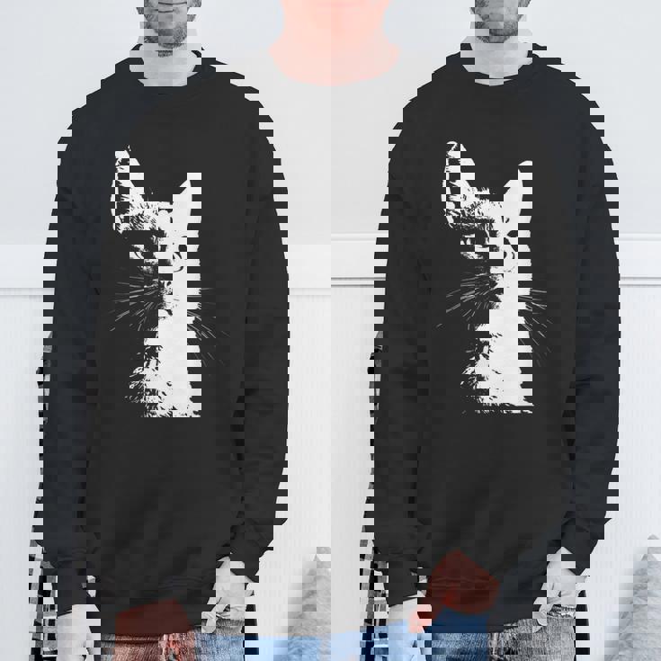 かわいい猫のポートレートデザイン。 スウェットシャツ 高齢者への贈り物