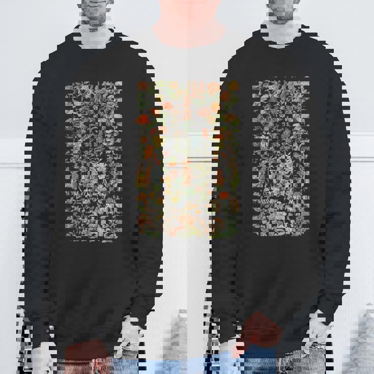 かわいい花 ビンテージ ボタニカル 花のイラスト スウェットシャツ 高齢者への贈り物