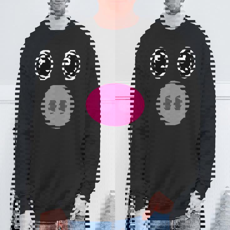 かわいい豚の顔 ピンクの鼻 面白い動物愛好家コスチューム スウェットシャツ 高齢者への贈り物