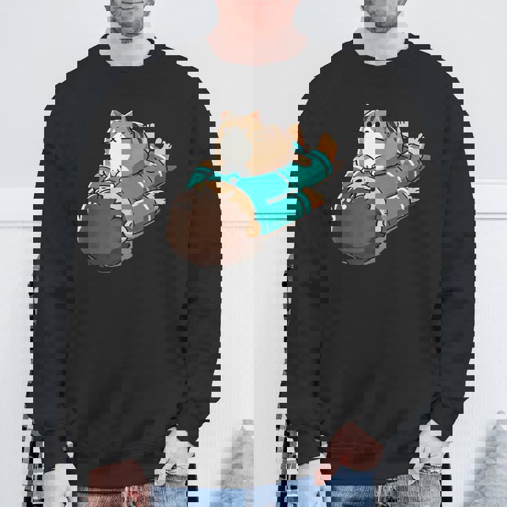 くつろぐ猫 Relaxing Cat スウェットシャツ 高齢者への贈り物