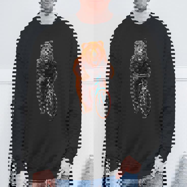 くま 熊 ベア 自転車 スウェットシャツ 高齢者への贈り物