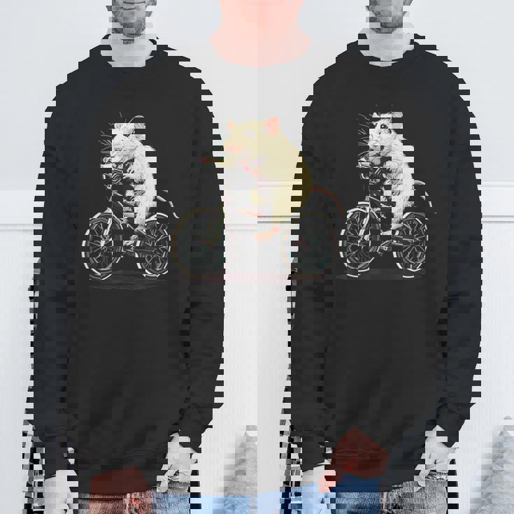 げっ歯類と白いネズミ愛好家のためのクールなサイクリングラット スウェットシャツ 高齢者への贈り物