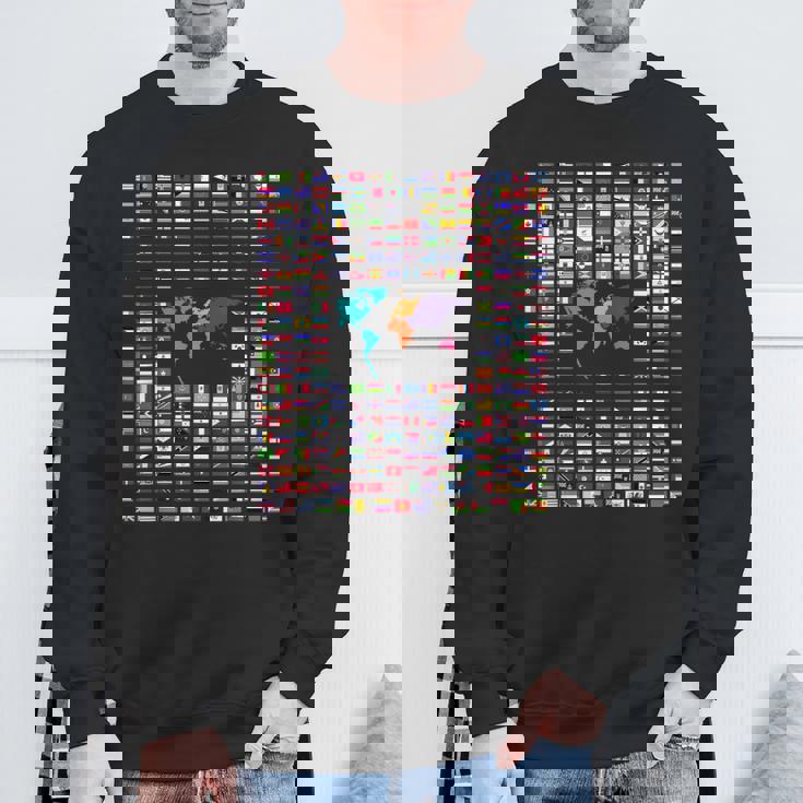 すべての国 世界の国旗 287 国旗 国際 スウェットシャツ 高齢者への贈り物