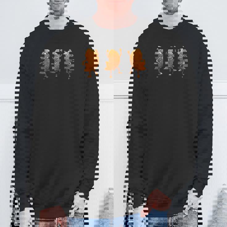 たい焼き ダンス 日本のスイーツ 面白いデザイン スウェットシャツ 高齢者への贈り物