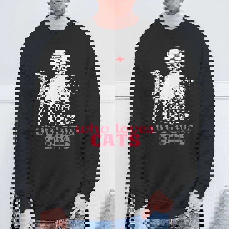 ただの猫好きナースおもしろいネコナース スウェットシャツ 高齢者への贈り物