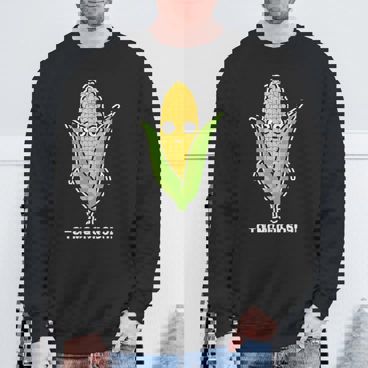 とうもろこし 顔 イラスト かわいい おもしろ 面白い 簡単 シンプル ゆるい 野菜 スウェットシャツ 高齢者への贈り物