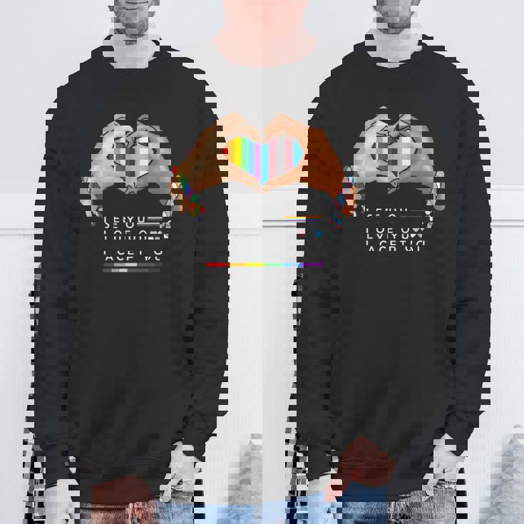 なるほど、愛してる、受け入れるよ、Lgbtqの味方プライド スウェットシャツ 高齢者への贈り物