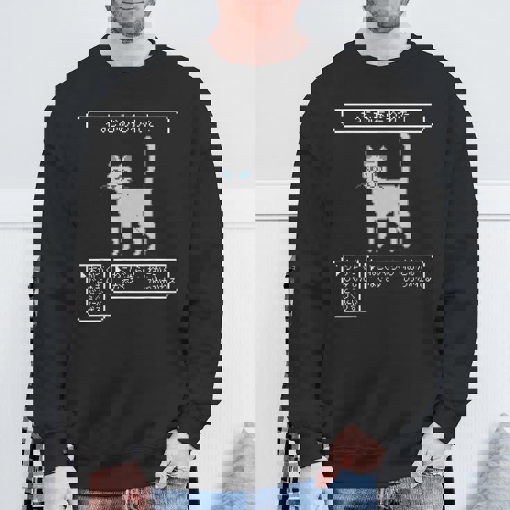 ねこがあらわれた！ 猫好き ゲーム好き ネコ飼い ネコママ 猫ママ ネコパパ 猫パパ Rpg ゲーム 猫 ねこ ネコ スウェットシャツ 高齢者への贈り物