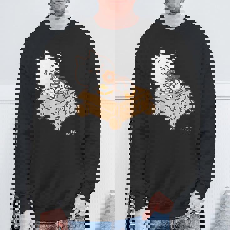 ねこぺん日和 こうきゅうなくるま ダークカラー スウェットシャツ 高齢者への贈り物