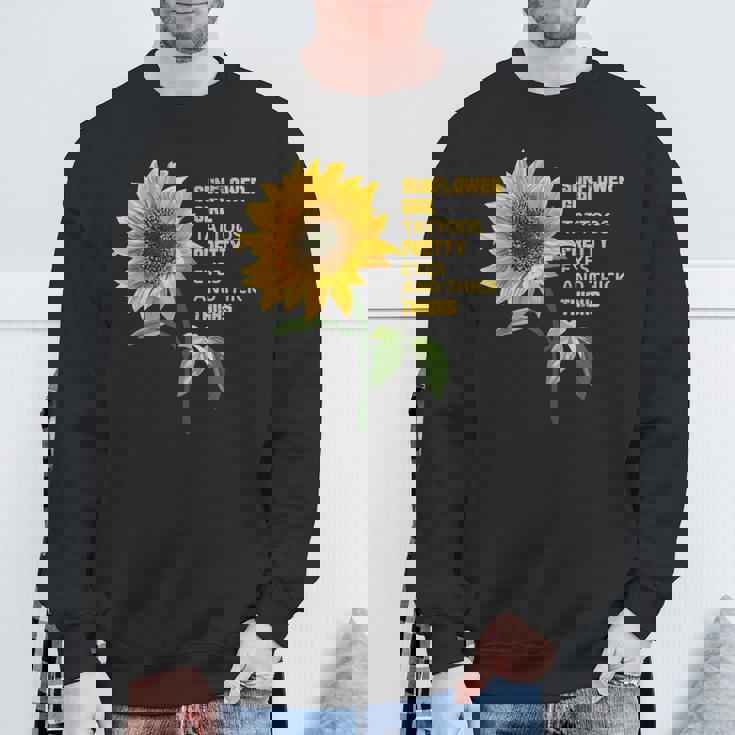 ひまわりガール タトゥー かわいい目 太腿 スウェットシャツ 高齢者への贈り物