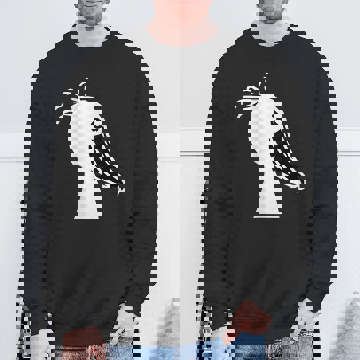 みんな大好きハシビロコウ 動かない鳥 はしび郎クラブ オリジナルデザイン イラスト おもしろ モノクロ スウェットシャツ 高齢者への贈り物