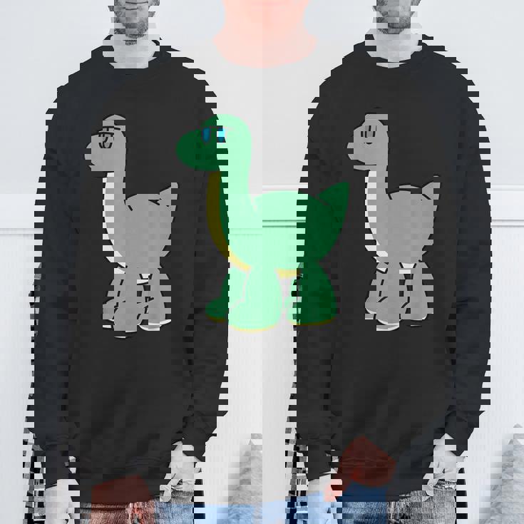 ゆるい恐竜のキャラクターイラスト_ブラキオサウルス スウェットシャツ 高齢者への贈り物