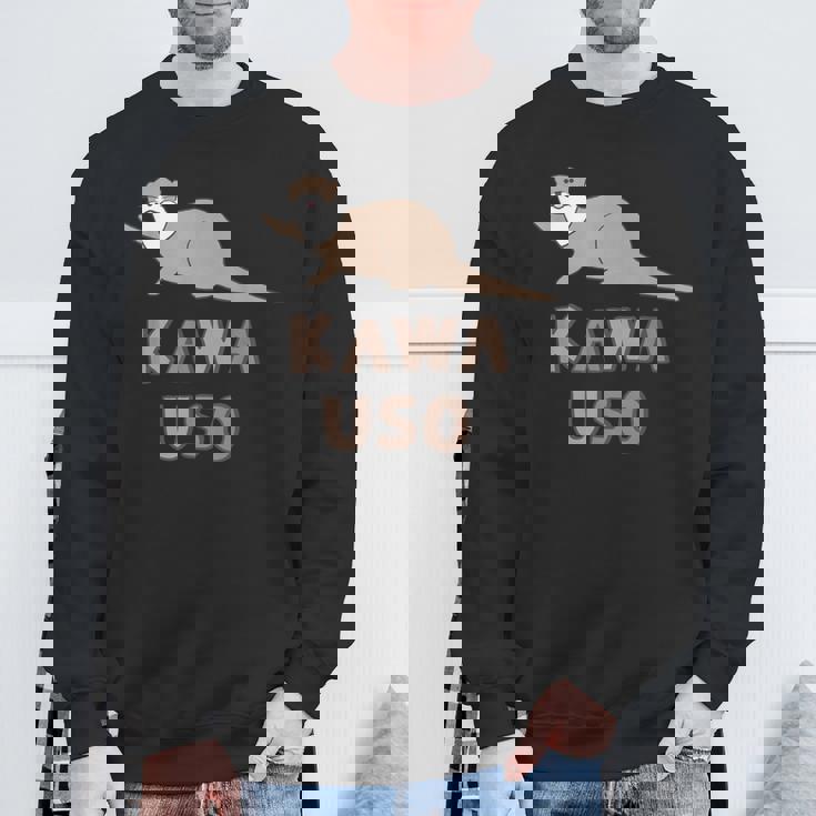 ゆるカワウソさん Otters オッターズ はろー”【No27】コツメカワウソ グッズ かわいい イラスト スウェットシャツ 高齢者への贈り物