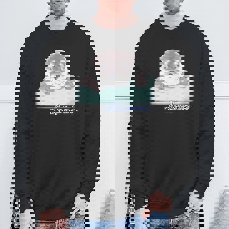 ゆるカワウソさん あそぶ？【 No2 】コツメカワウソ スウェットシャツ 高齢者への贈り物