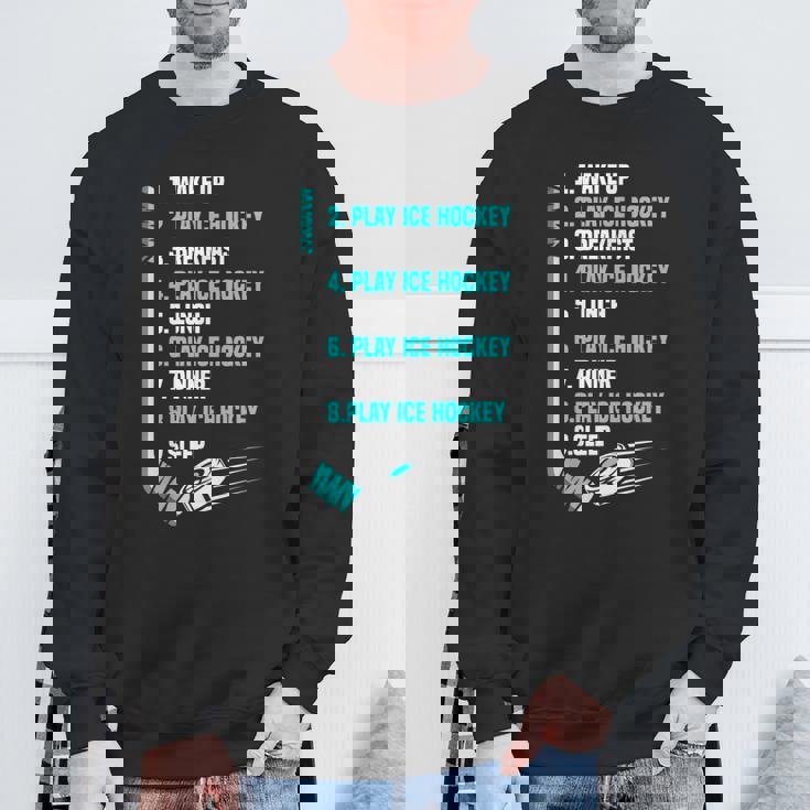 アイスホッケーデー 面白い アイスホッケー スウェットシャツ 高齢者への贈り物