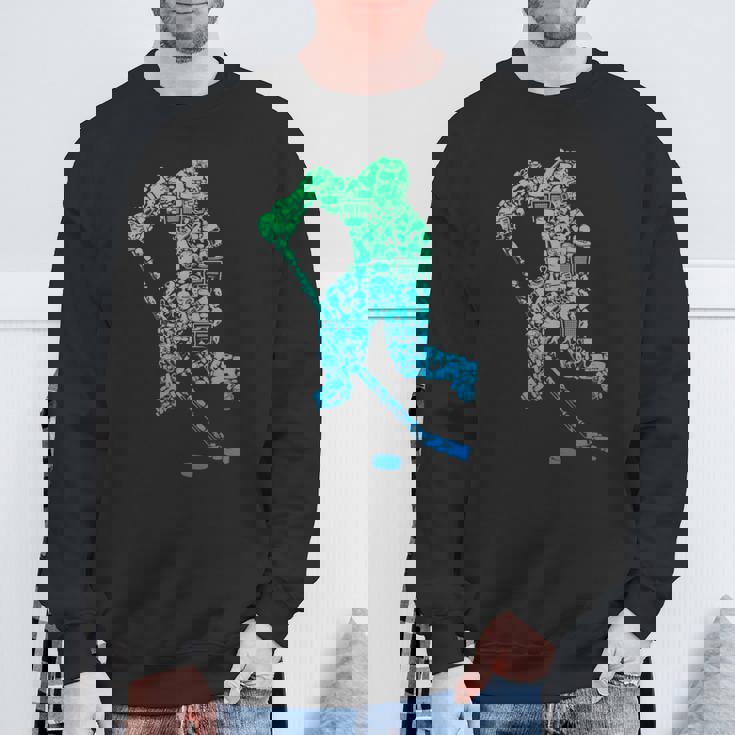 アイスホッケー選手ユースメンズキッズボーイズ 長袖tシャツ スウェットシャツ 高齢者への贈り物