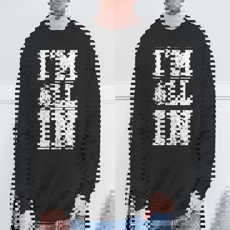 アイムオールイン ポーカーシャツ ポーカープレイヤー カード ギャンブラー スウェットシャツ 高齢者への贈り物