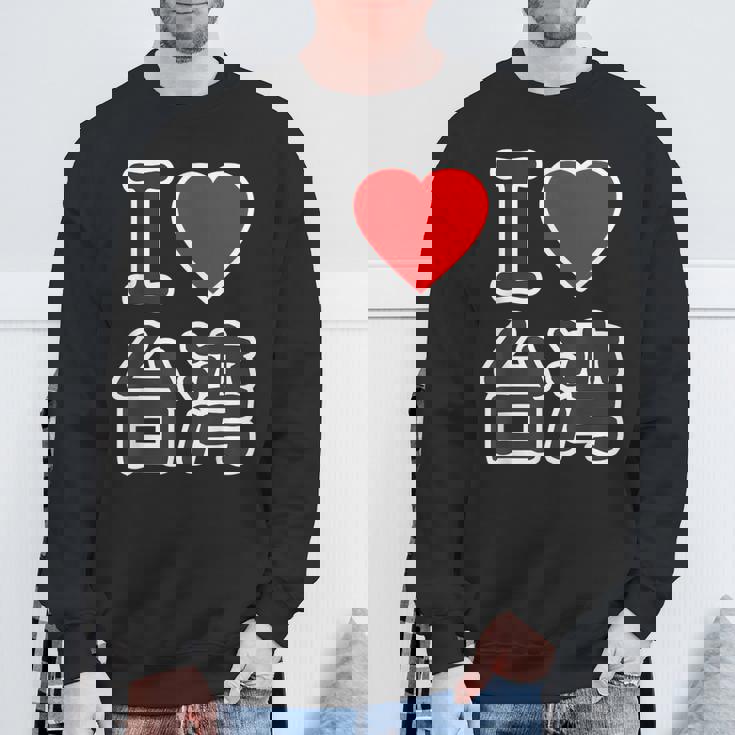 アイラブ 台湾 大きな文字（I Love ハート）【世界の国・都市】ジモtティ 旅行 観光 応援 イベント 面白い スウェットシャツ 高齢者への贈り物