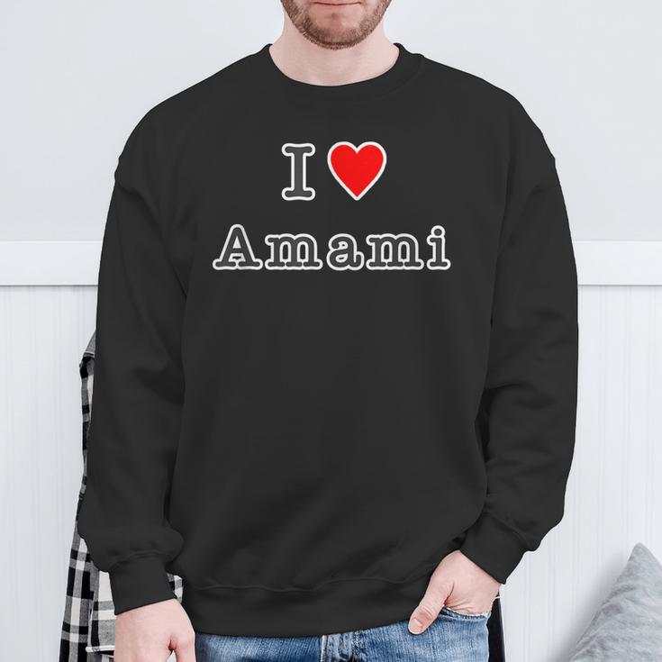 アイラブ・Amami 奄美大島（I Love ハート）【47都道府県】Jimo-T ジモティ お土産 面白い スウェットシャツ 高齢者への贈り物
