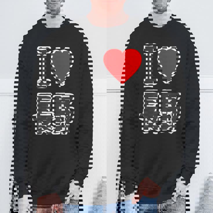 アイラブ・長野（I Love ハート）Big 大きな文字 ハート【47都道府県】ジモtティ 旅行お土産 面白 スウェットシャツ 高齢者への贈り物