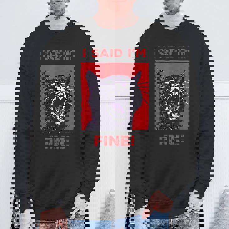 アイ・サイド・アイ・アイム・ファニー・キャット スウェットシャツ 高齢者への贈り物