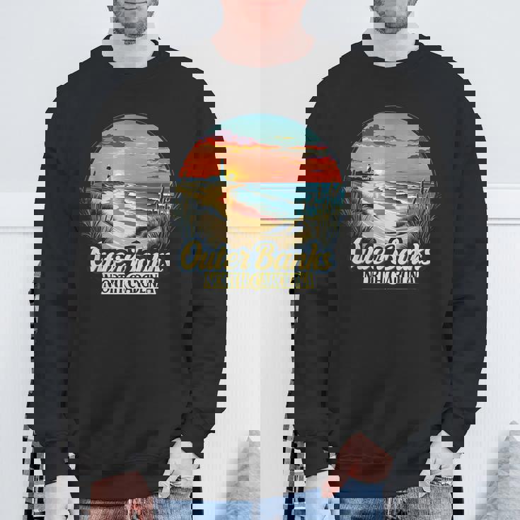 アウターバンクス ノースカロライナ コースタル サンセット ビーチ 灯台 スウェットシャツ 高齢者への贈り物