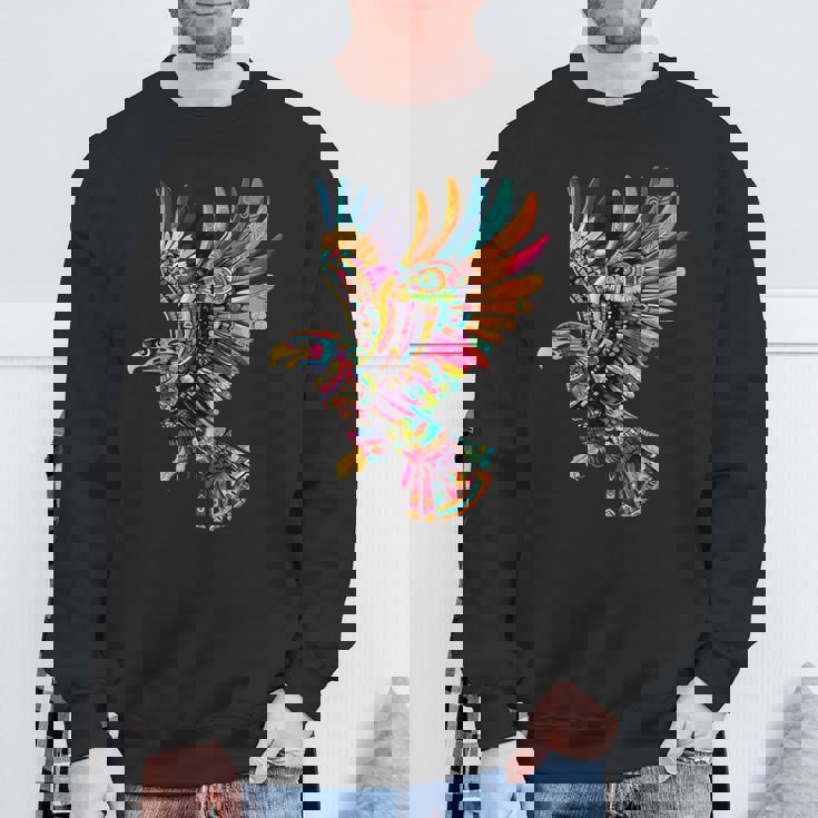 アステカ メキシコ神話 羽をつけた蛇 鷲 マヤ人 スウェットシャツ 高齢者への贈り物