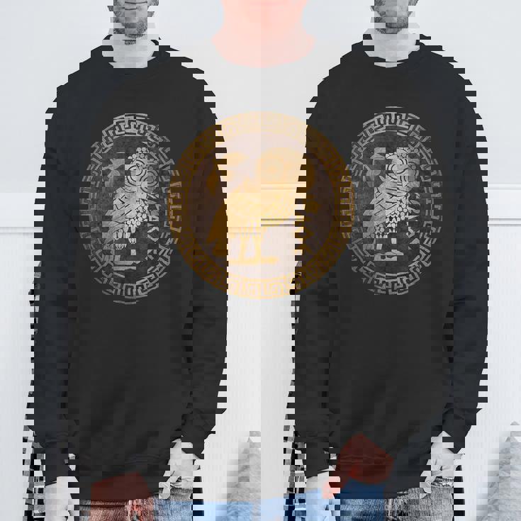 アテネ古代ギリシャ女神アテナのアテネのフクロウのシンボル スウェットシャツ 高齢者への贈り物