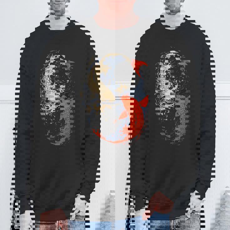 アニメ 日本の鯉 魚 陰陽 アート スウェットシャツ 高齢者への贈り物