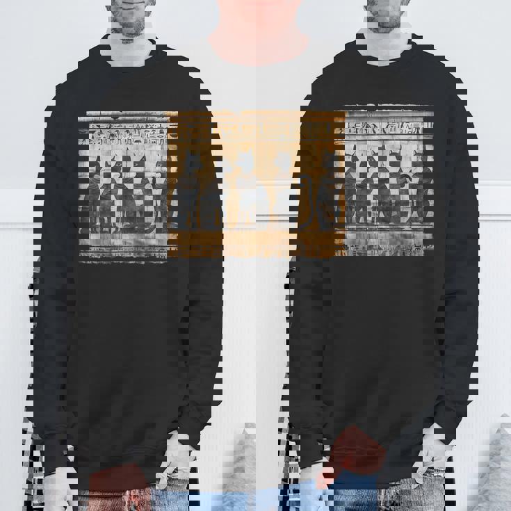 アヌビス 子猫 パピルス スクロール ピラミッド エジプトアート 猫 スウェットシャツ 高齢者への贈り物