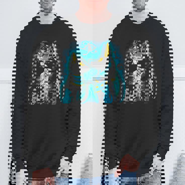 アヌビスとバステト 古代エジプトの死後の世界の神 スウェットシャツ 高齢者への贈り物